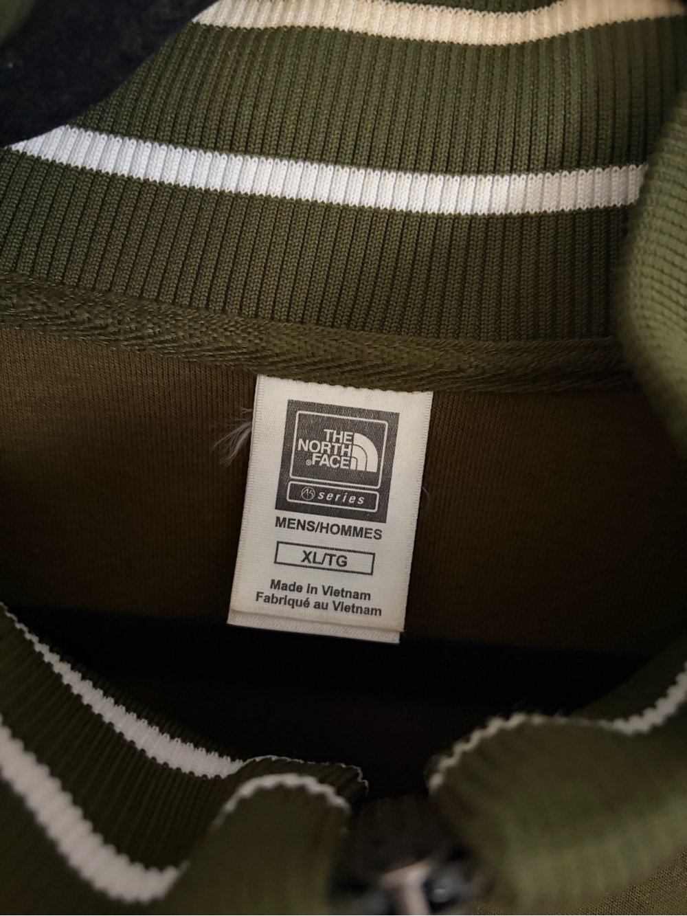 The North Face Olive Green & White Track Jacket - Picture 3 of 4